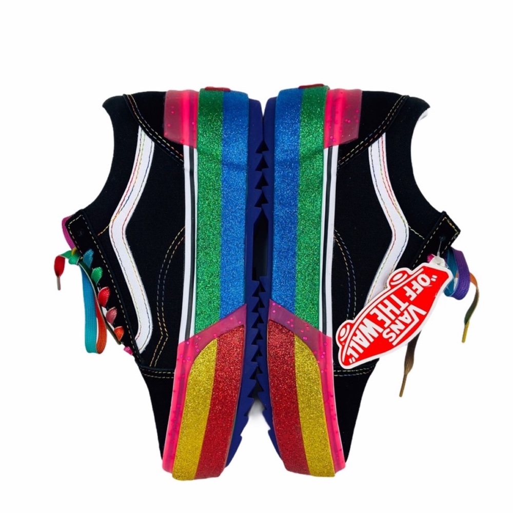 Vans Old Skool Stacked Glitter Rainbow Women’s Size 7 Sneakers - Picture 11 of 15